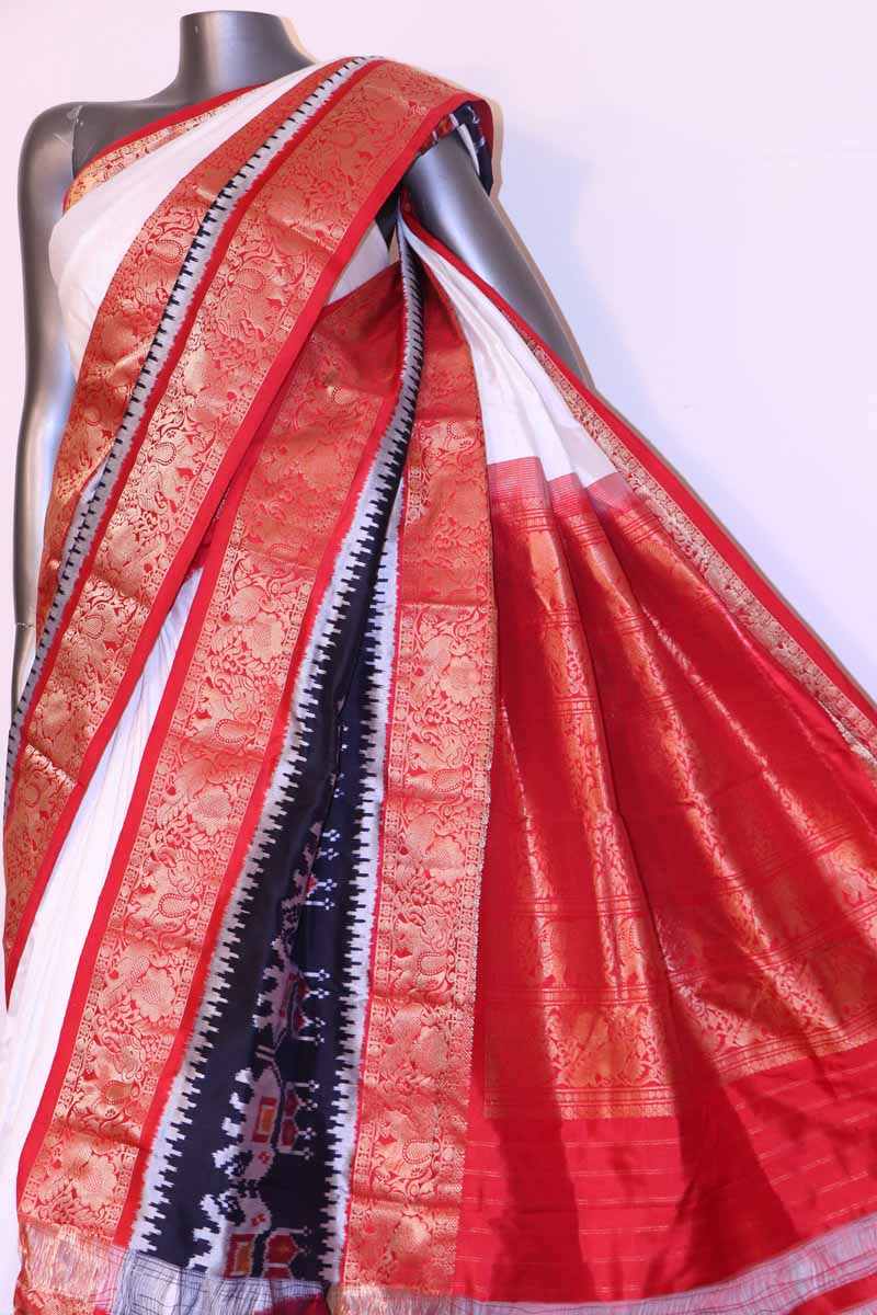 Exquisite & Classic Handloom Pure Ikat Patola Silk Saree
